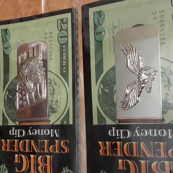 Bundle of 2 Patriotic Eagle Silver Money Clips AA122 - Picture 4 of 7